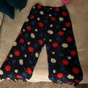 Black Flower Pants